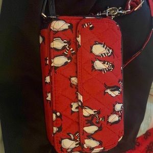 Vera Bradley penguin print crossbody/wristlet